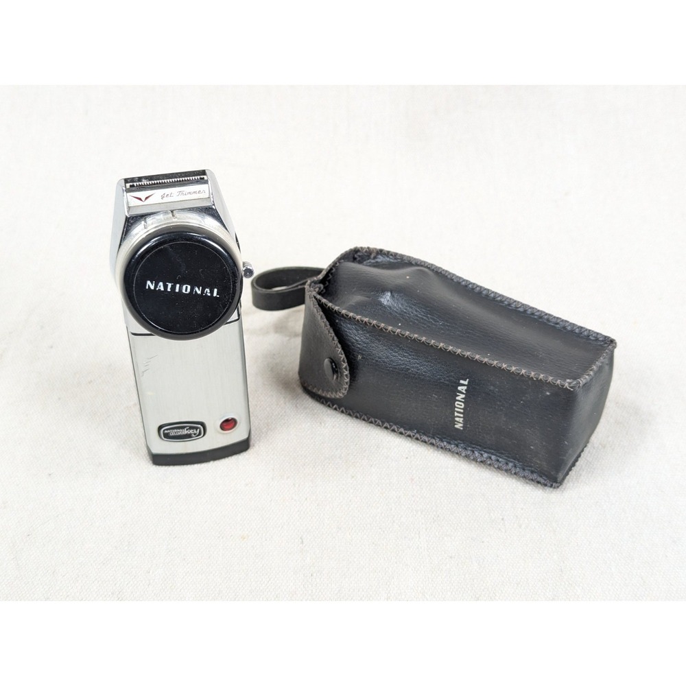 Vintage National Jet Trimmer ES-559 Rechargeable Shaver with Case Chrome Black
